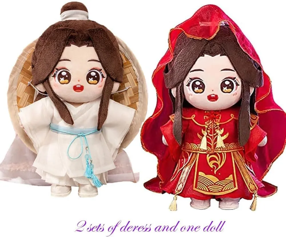 Dress-Up Plush, Anime Soft Stuffed Figures, Collectible Gift for Heaven Official's Blessing Tian Guan Ci Fu Fans printmaking middle heyday Plush Doll, Xie Lian Hua Cheng 