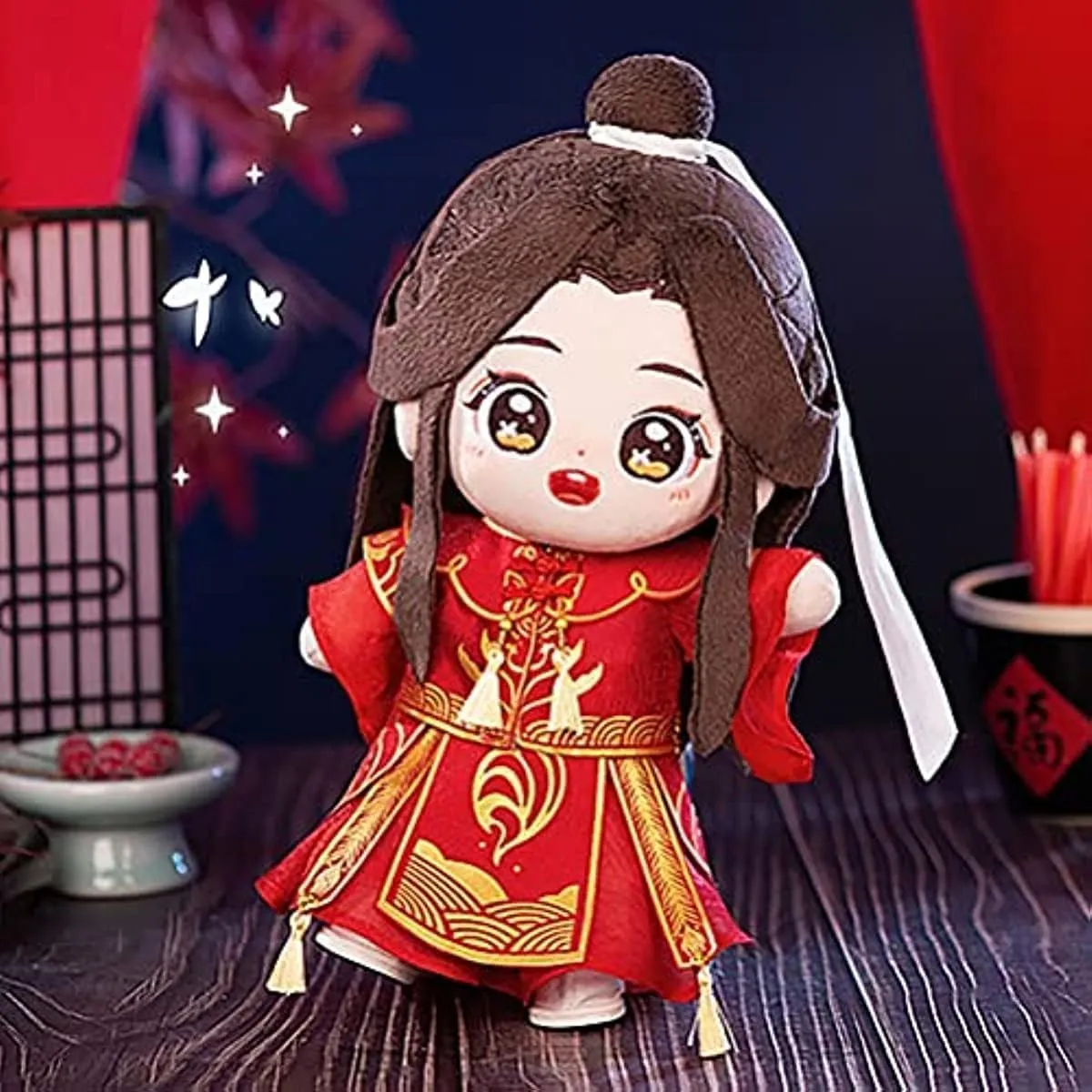 Dress-Up Plush, Anime Soft Stuffed Figures, Collectible Gift for Heaven Official's Blessing Tian Guan Ci Fu Fans printmaking middle heyday Plush Doll, Xie Lian Hua Cheng 