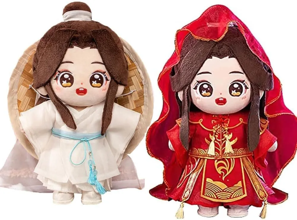 Dress-Up Plush, Anime Soft Stuffed Figures, Collectible Gift for Heaven Official's Blessing Tian Guan Ci Fu Fans printmaking middle heyday Plush Doll, Xie Lian Hua Cheng 