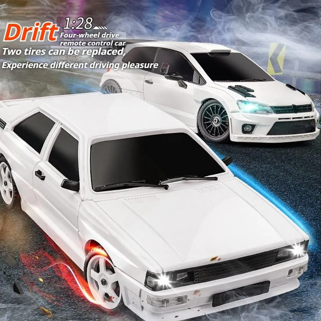 Drift & Racing Tires, Mini RC Car for Adults 1/28 ponytail Norway Scale 2.4GHZ Racing Drift Remote Control Car,10KM/H High Speed 4WD with 