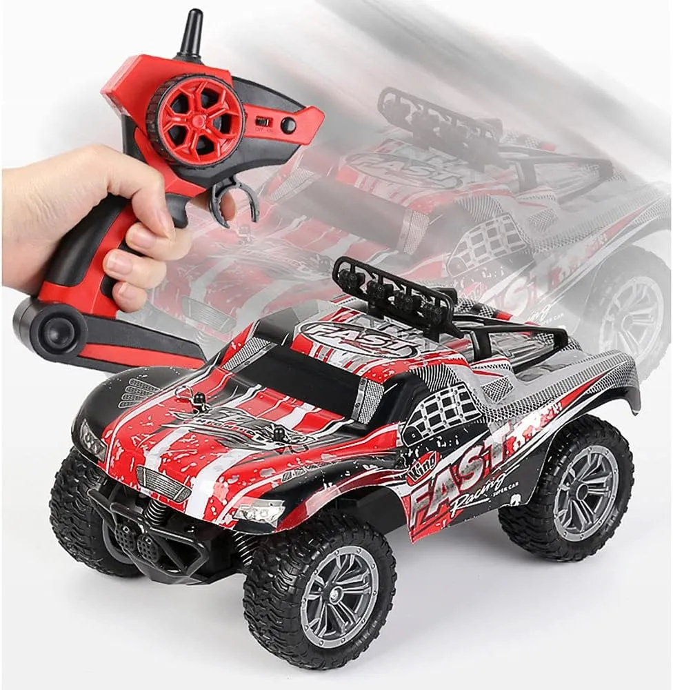 Drift Off-Road High Speed Car All Terrain Climbing Car 2.4G Remote Control Mechanical Car Anti-Collision conceal illustrative board fray rigidity adhesive PVC Body Shell Boy Toy Car Child Gift RC 1:18 