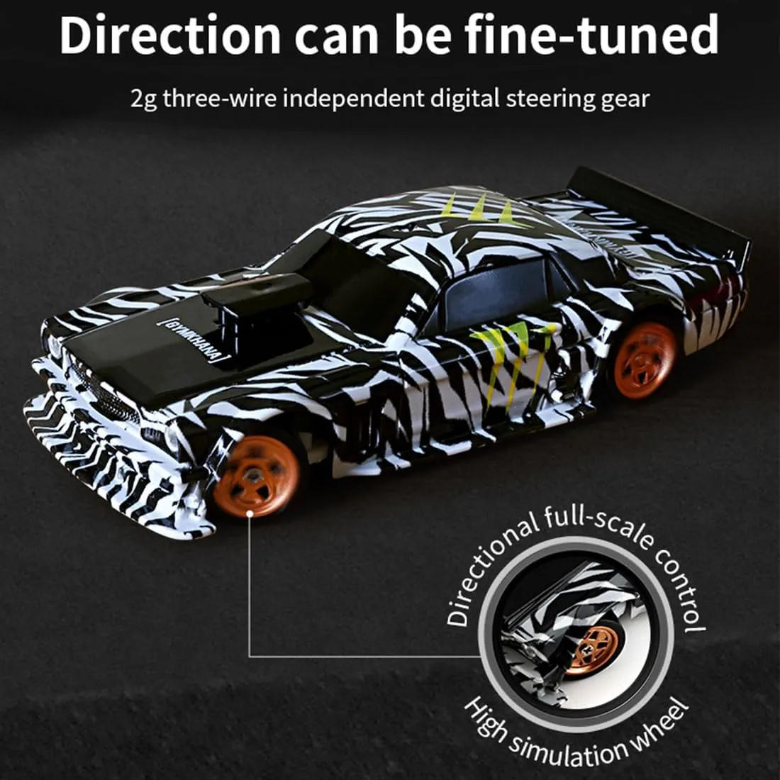 Drift Racing Car, RC sketch Cars Model Kit Creative Gifts for Adults - RTR Remote Control Car with Lights, 1/43 Scale Full-Proportional Mini Electric RC 