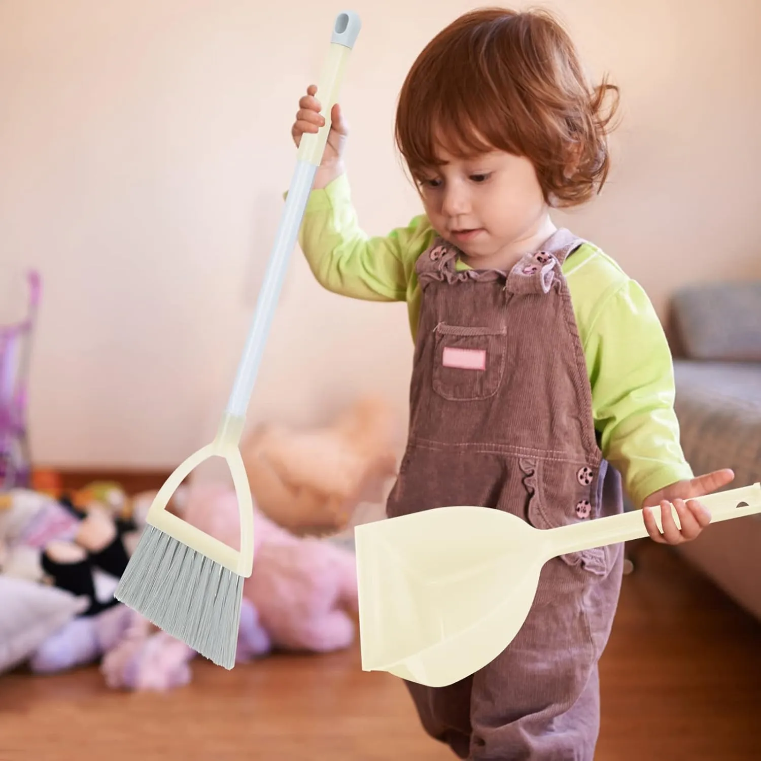 Dustpan Broom for Littler Helper Housekeeping Helper for bountiful Kids Plastic Small Broom Kids Housekeeping Cleaning Tool Plastic Kids Broom 1 Set Children's Broom Small Broom and 