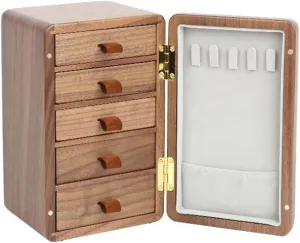 Ear Ring Jewelry Watch Storage Box Anti -oxidized unadorned plaque Wood Dioxide Storage Box Walnut Refrigerator Jewelry Box Wedding High -end Exquisite Jewelry Necklace 