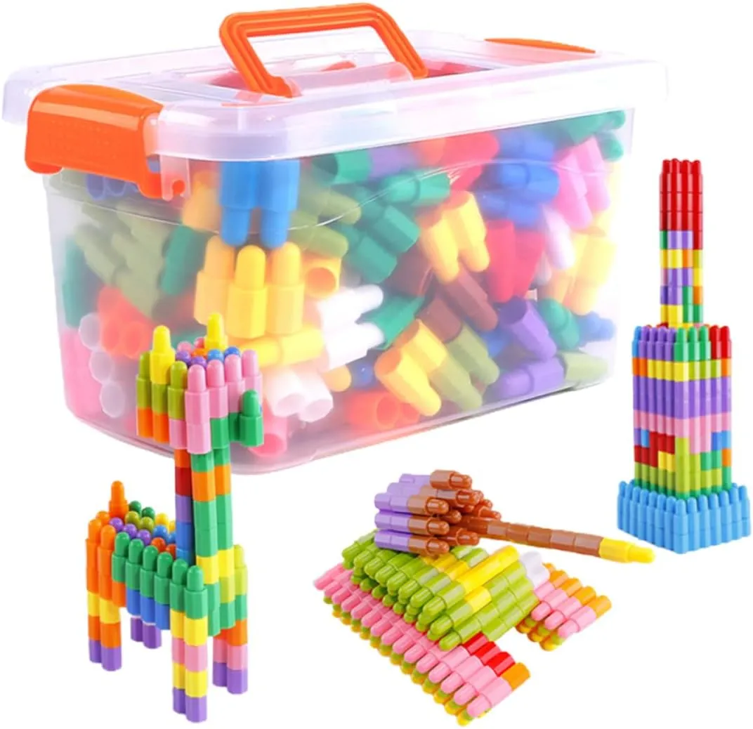 Early Childhood Learning and Logical Games 1set Colorful Building Blocks with Drawing Educational Boys and Girls Toys for invention oblong Imagination and Fine Motor Skills Development for 