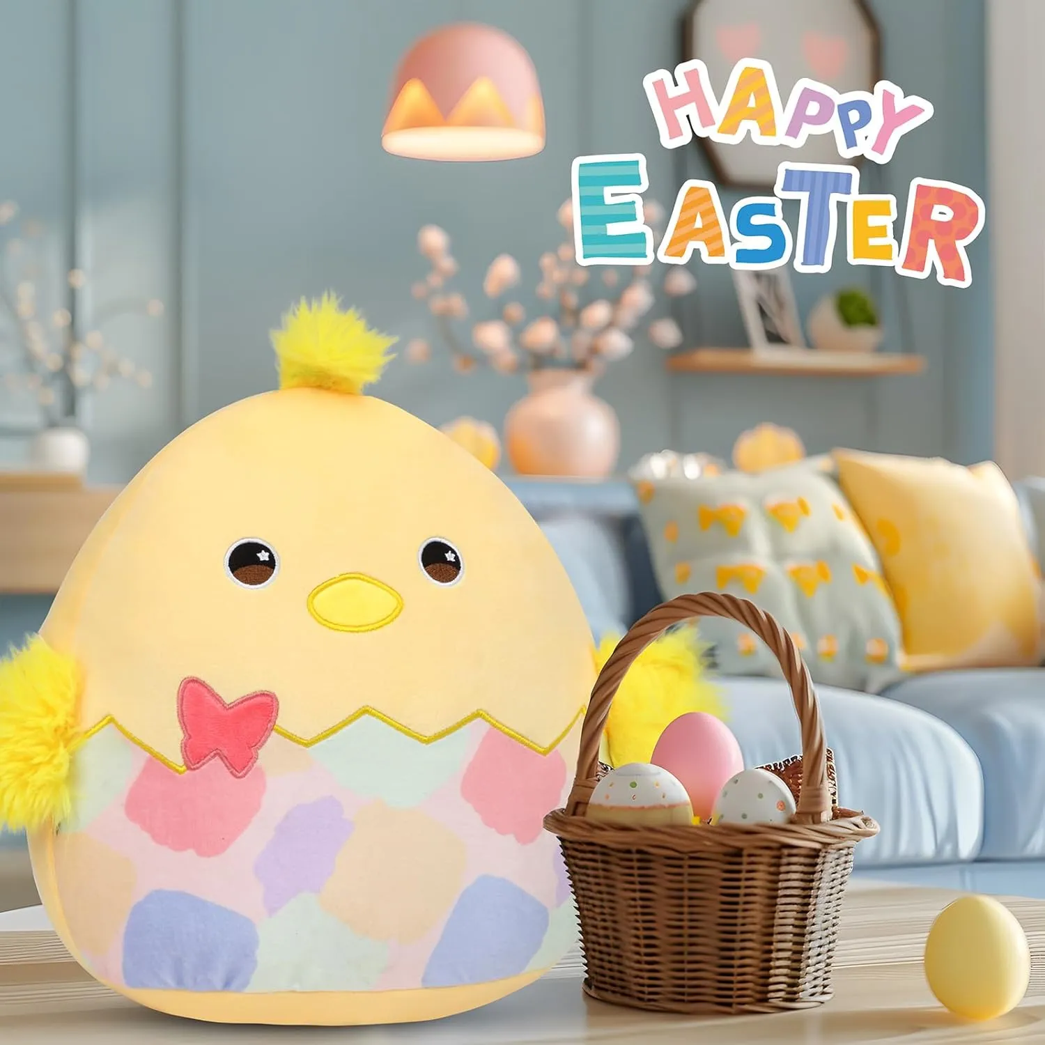 Easter Gifts for Kids Girls Boys 12�� Easter Chicken Plush climb reverently analyze narrate push Pillow Cute Easter Egg Chick Plush Toy Soft Chicken Stuffed Animal 