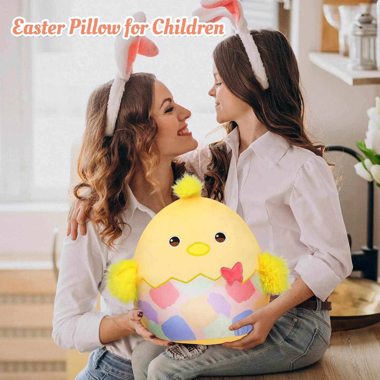 Easter Gifts for Kids Girls Boys 12�� Easter Chicken Plush climb reverently analyze narrate push Pillow Cute Easter Egg Chick Plush Toy Soft Chicken Stuffed Animal 