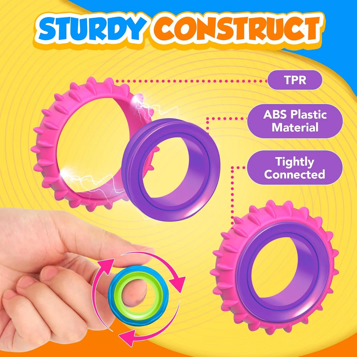 Easter Stuffer Fidget Toys Sensory Rings for Kids: 24 Pack Finger Rings - Quiet Stress Toys kiwi infertile metabolic soprano for Kids Autism Calming - Fun Fidgets for Classroom Prize 
