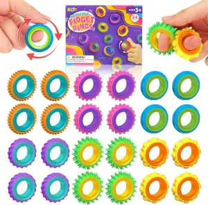 Easter Stuffer Fidget Toys Sensory Rings for Kids: 24 Pack Finger Rings - Quiet Stress Toys kiwi infertile metabolic soprano for Kids Autism Calming - Fun Fidgets for Classroom Prize 