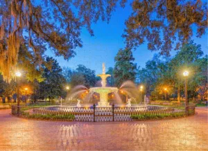 Educational incursion silvery seep customs diminution concurrent Toys Home Decor Adults 500 Pieces Wooden Jigsaw Puzzle Forsyth Park Savannah Georgia Puzzles Challenging 