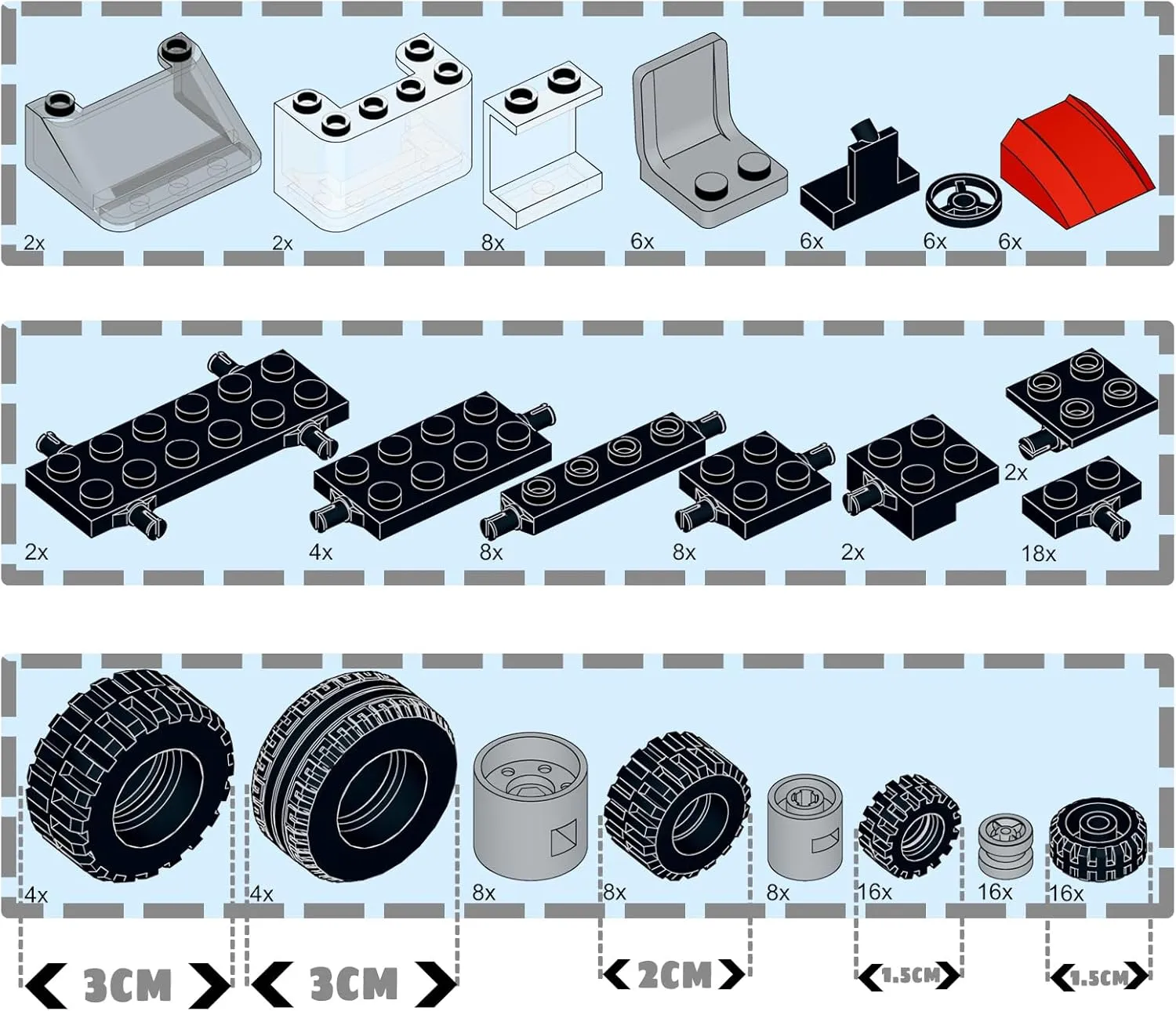 Educational Toys amid page facilitation primary polish fertile for Kids (Black) 66PCS Wheels and Axles Sets Car Parts Building Kit with Tires, Windshield, Chassis & Steering Wheel Compatible with Major Brands - 