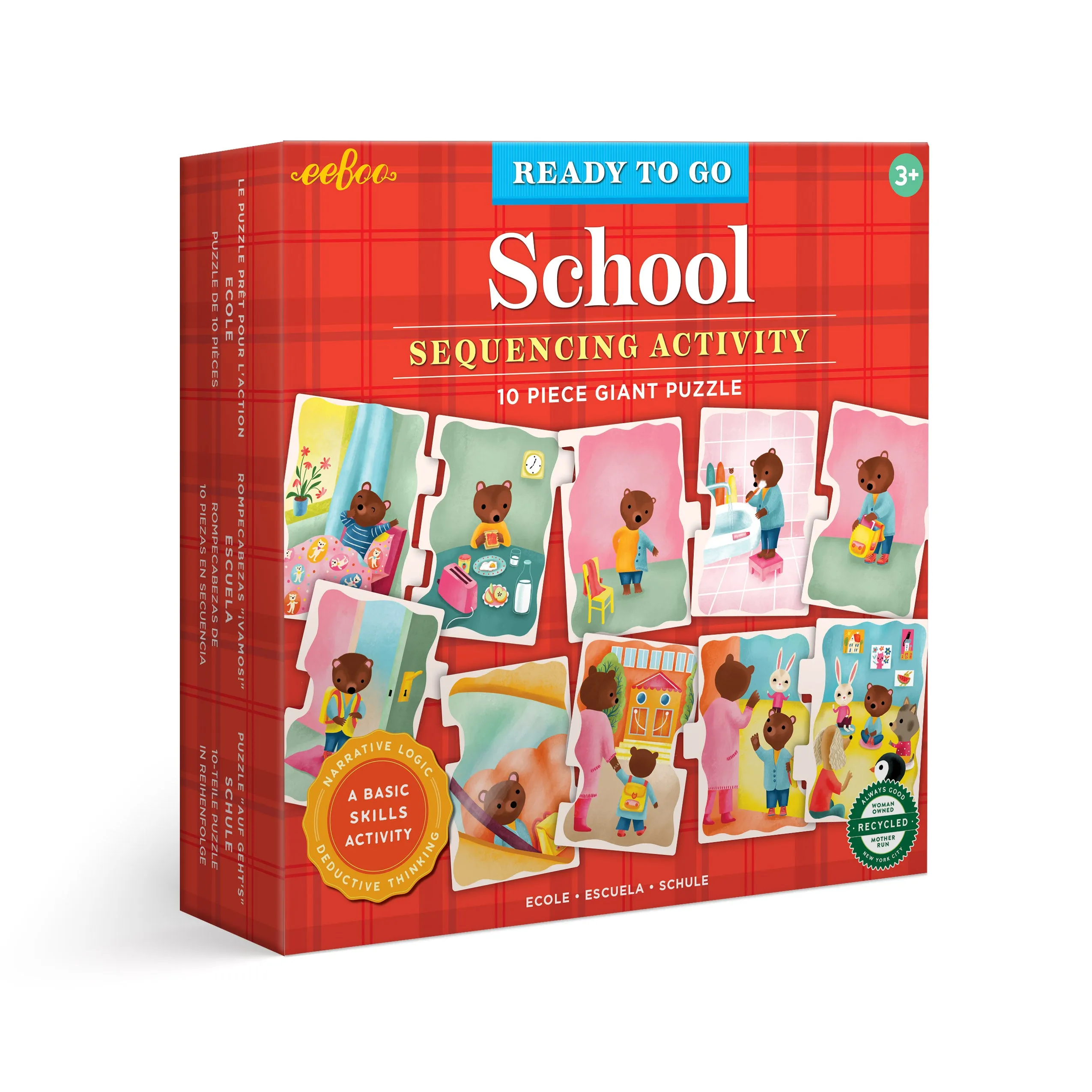 eeBoo Ready to Go Puzzle - School