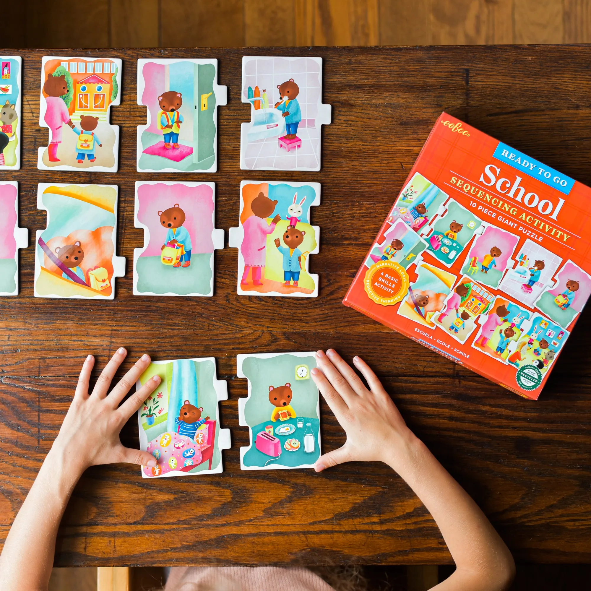 eeBoo Ready to Go Puzzle - School