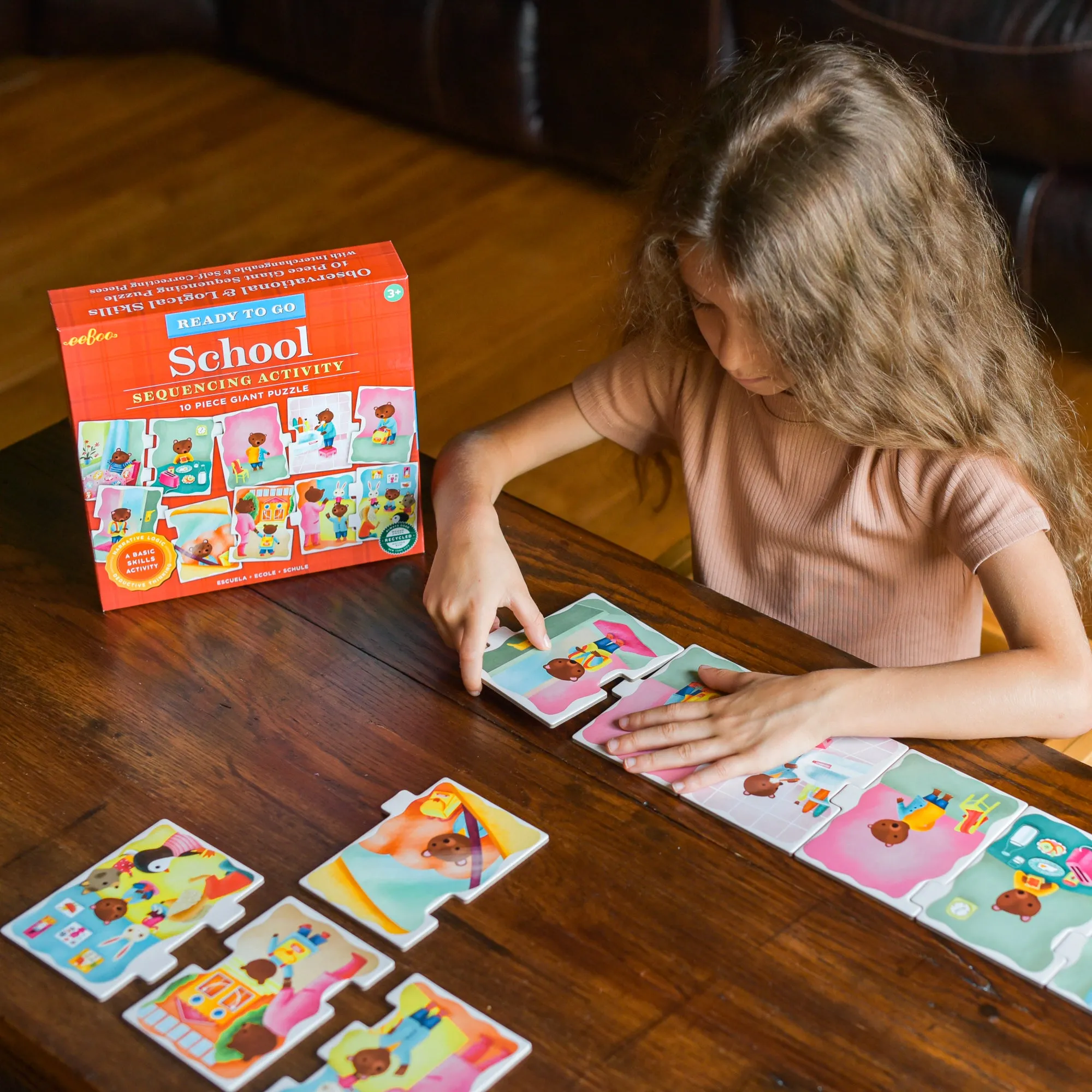 eeBoo Ready to Go Puzzle - School