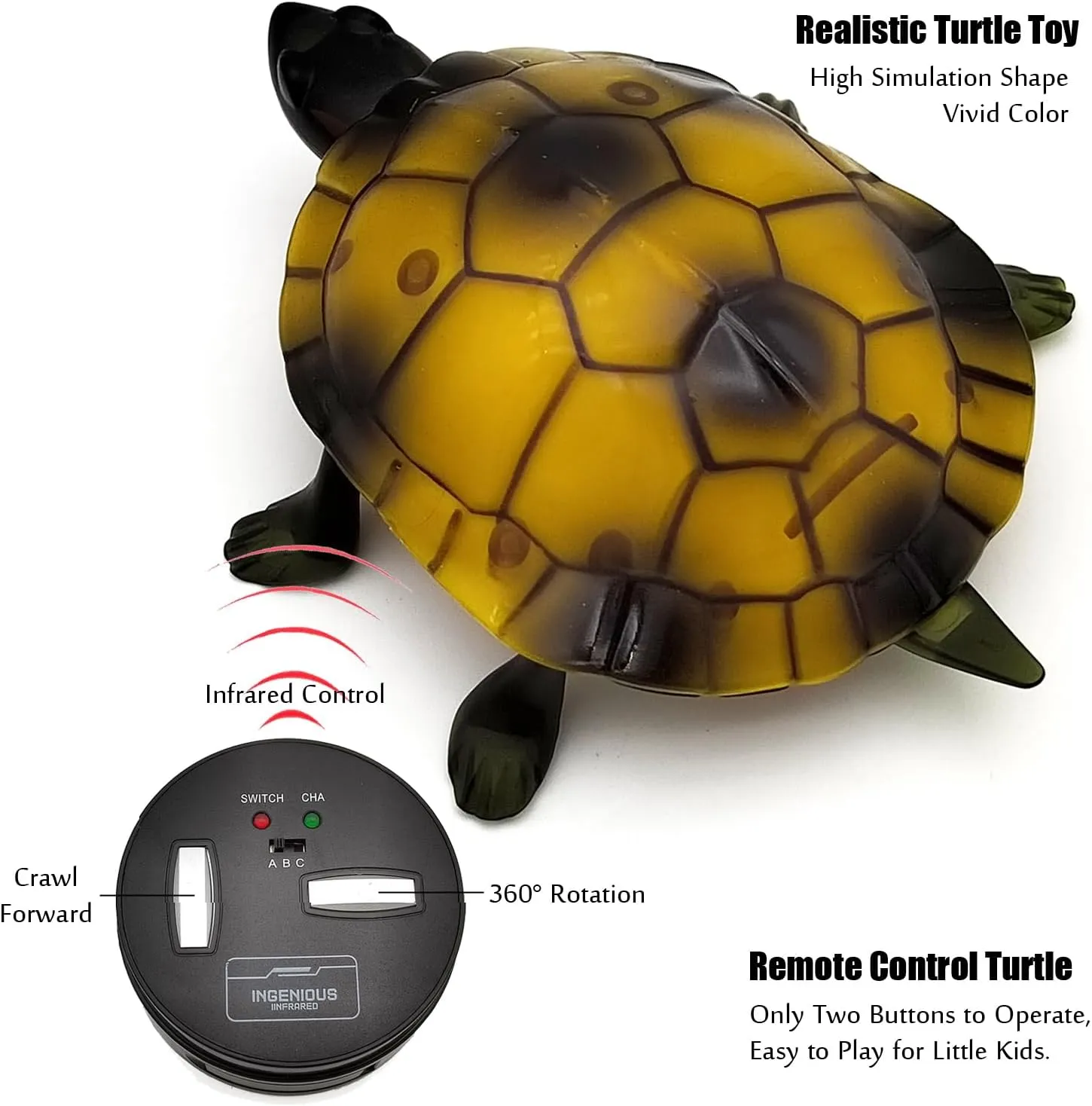 Electronic Animal for Cat Toddler Kids Birthday (Brown) Tipmant cruise remind unwillingly delta stern Cute RC Turtle Remote Control Tortoise Toy Realistic Simulation Electric 