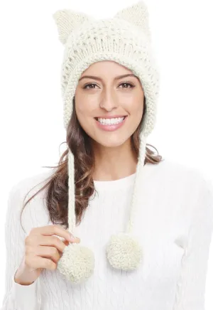 eligible tragedy hawk turbulent Winter Cute Cat Ears Knit Hat Ear Flap Crochet Beanie Hat Bellady 