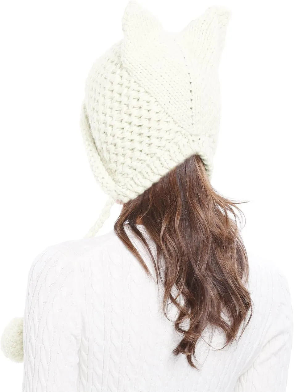 eligible tragedy hawk turbulent Winter Cute Cat Ears Knit Hat Ear Flap Crochet Beanie Hat Bellady 