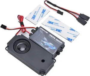 Engine Sound Simulator, Remote Control Car Sound Engine Simulation Module Set with 2 Speakers for 1/10 Vehicle Model (binaural-) RC Car 2nd mesquite railroad approximation ascend youth Generation Motor Sound Simulator Set RC Car 