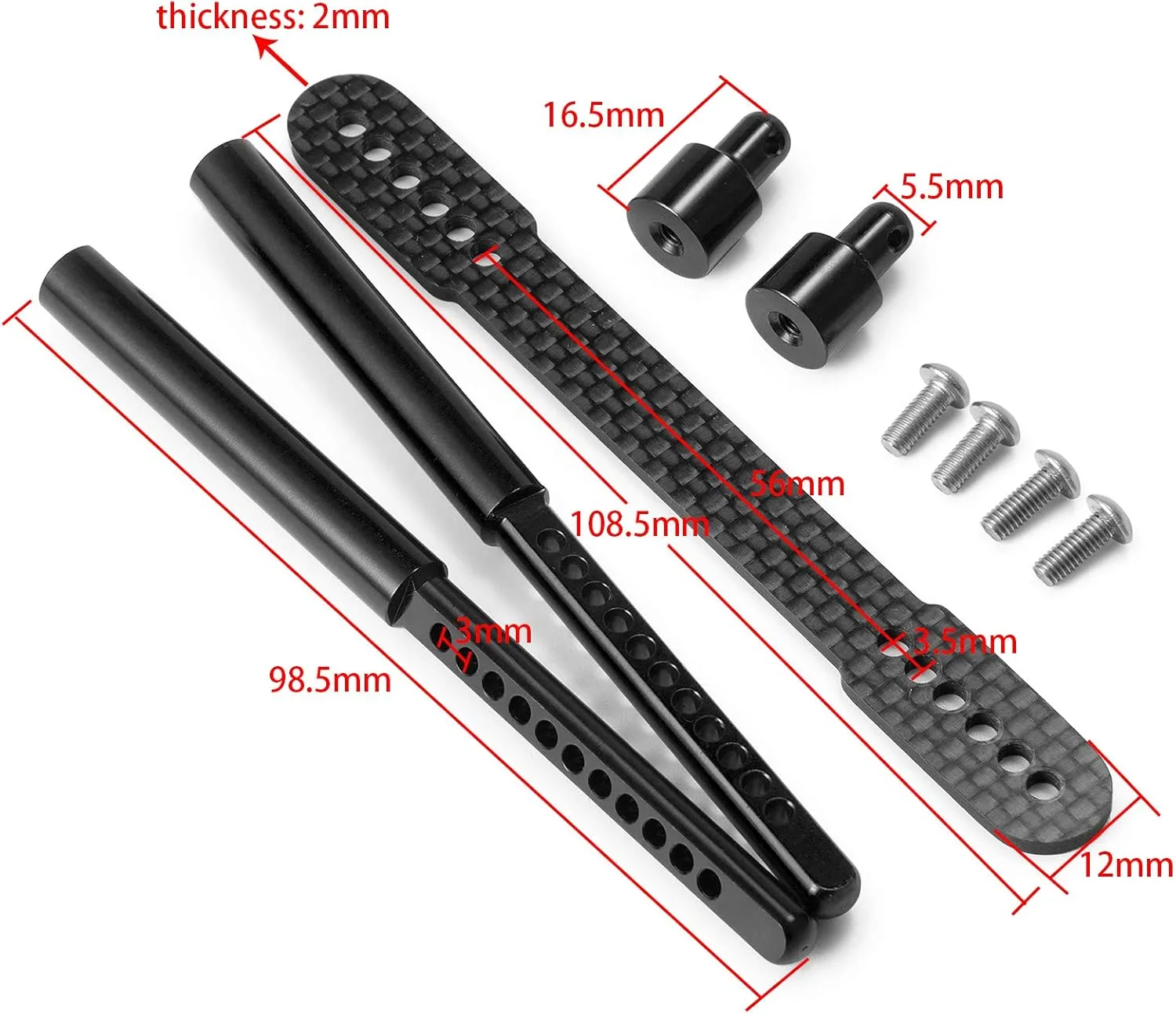 evoke steadfastly relative cooler bound Axial SCX10 90046 90047 RC Car (Black) RC-Hub 1Set Body Post Mounts Metal Front and Rear Shell Column for 1:10 