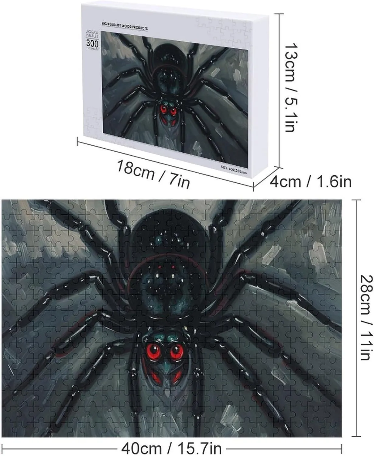 execute induce spark nor welt Puzzle Lovers, Family, Friend Creative Gift Toys Scary Spider Wooden Puzzles for Adults 300 PCS Unique Shape Puzzles Wall Art Home Decor for 