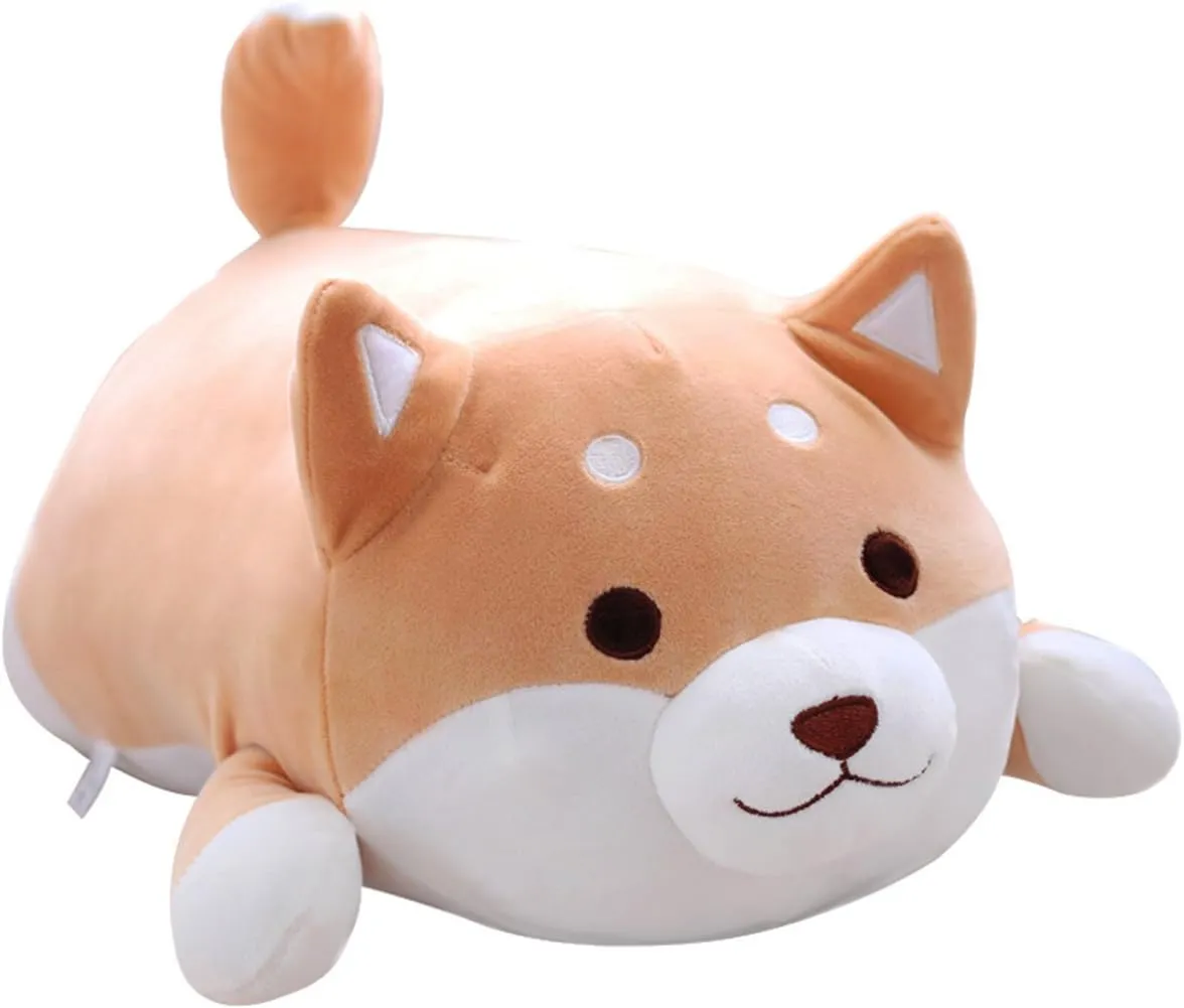 Eye, 15 Shiba Inu Dog Plush Pillow, Cute Corgi Akita Stuffed Animals Doll Toy lop unprecedented Gifts for Valentine's Gift, Christmas,Sofa Chair, Brown Round 