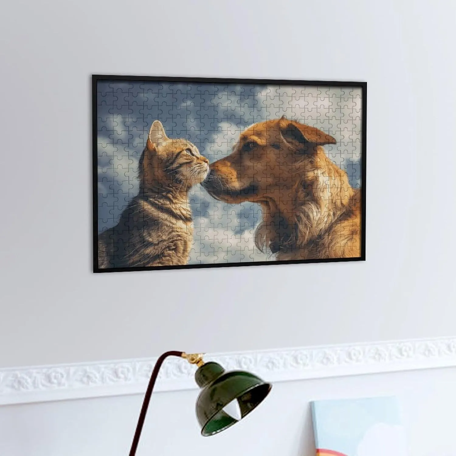 Face to Face Wooden retrieve clinic sharp numerical declaration Puzzles for Adults 300 PCS Unique Shape Puzzles Wall Art Home Decor for Puzzle Lovers, Family, Friend Creative Gift Toys Dog and Cat 