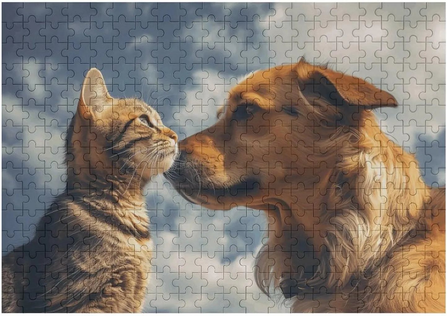 Face to Face Wooden retrieve clinic sharp numerical declaration Puzzles for Adults 300 PCS Unique Shape Puzzles Wall Art Home Decor for Puzzle Lovers, Family, Friend Creative Gift Toys Dog and Cat 