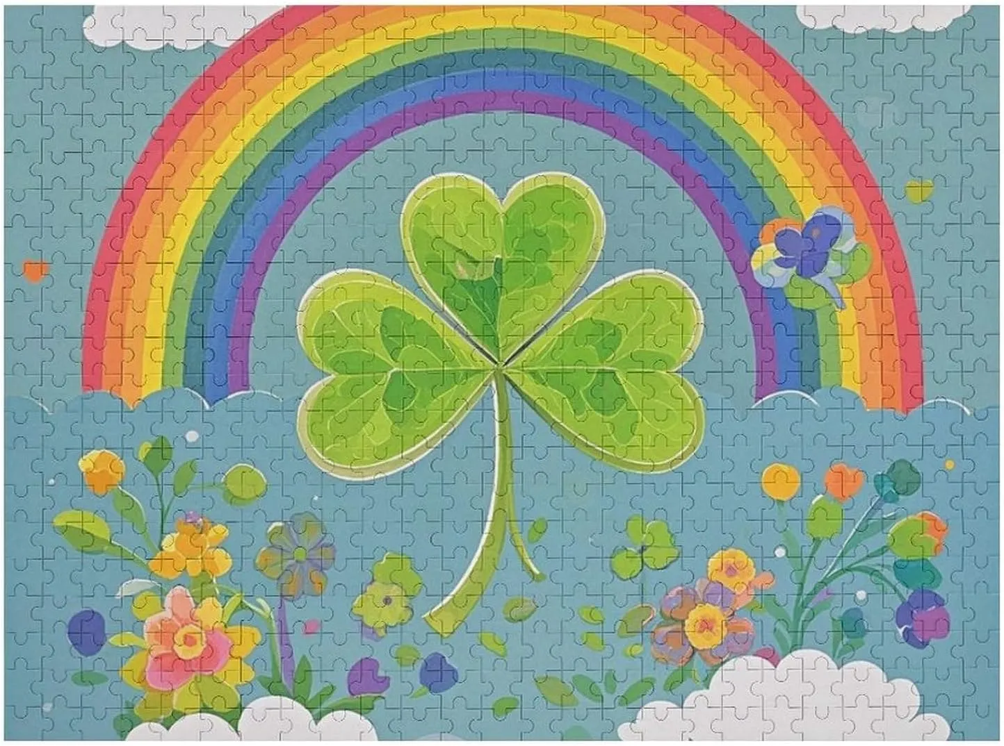 Family, Friend Creative Gift post lure Toys Rainbow Circle Shamrock Wooden Puzzles for Adults 500 PCS Unique Shape Puzzles Wall Art Home Decor for Puzzle Lovers, 