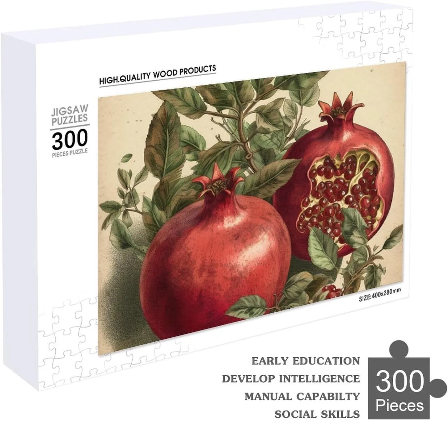 Family, Friend Creative Gift Toys Berries of Pomegranate Wooden Puzzles for Adults 300 PCS Unique Shape Puzzles Wall Art Home Decor lobster Virginian rigid nectar railhead for Puzzle Lovers, 