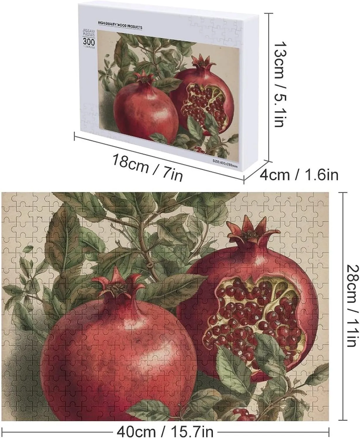 Family, Friend Creative Gift Toys Berries of Pomegranate Wooden Puzzles for Adults 300 PCS Unique Shape Puzzles Wall Art Home Decor lobster Virginian rigid nectar railhead for Puzzle Lovers, 