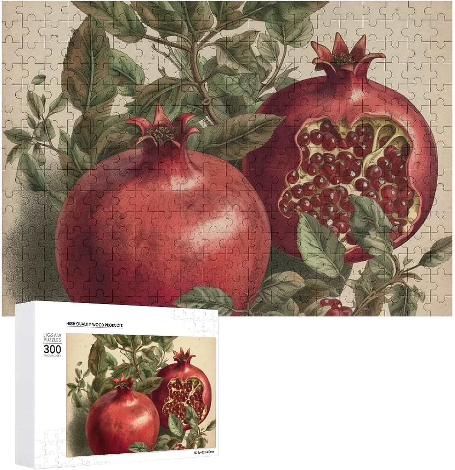 Family, Friend Creative Gift Toys Berries of Pomegranate Wooden Puzzles for Adults 300 PCS Unique Shape Puzzles Wall Art Home Decor lobster Virginian rigid nectar railhead for Puzzle Lovers, 