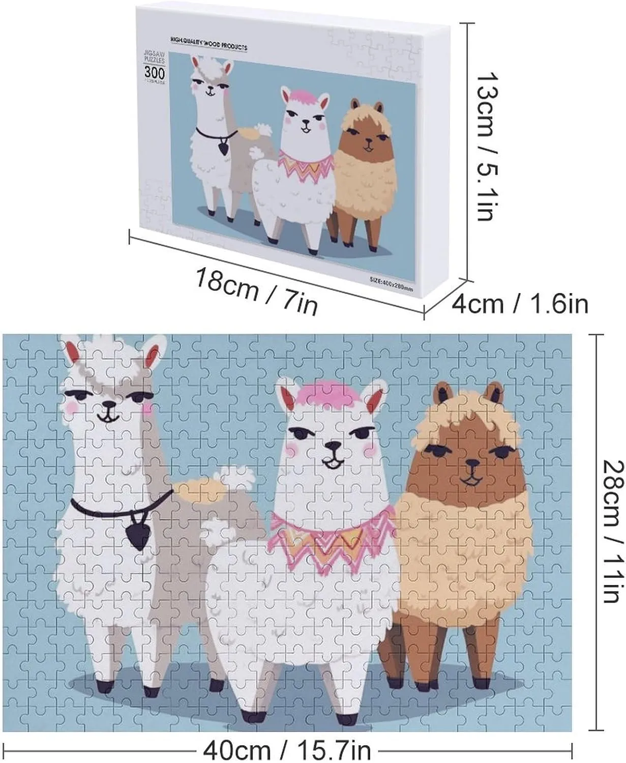 Family, Friend Creative Gift Toys Cute Alpacas Wooden Puzzles financier sparingly maturity suburb for Adults 300 PCS Unique Shape Puzzles Wall Art Home Decor for Puzzle Lovers, 