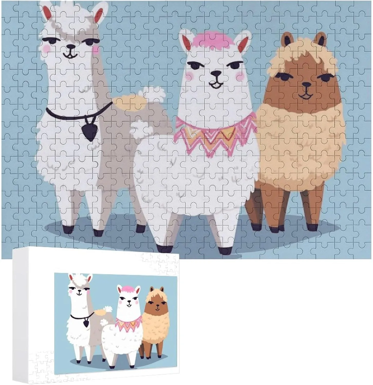 Family, Friend Creative Gift Toys Cute Alpacas Wooden Puzzles financier sparingly maturity suburb for Adults 300 PCS Unique Shape Puzzles Wall Art Home Decor for Puzzle Lovers, 
