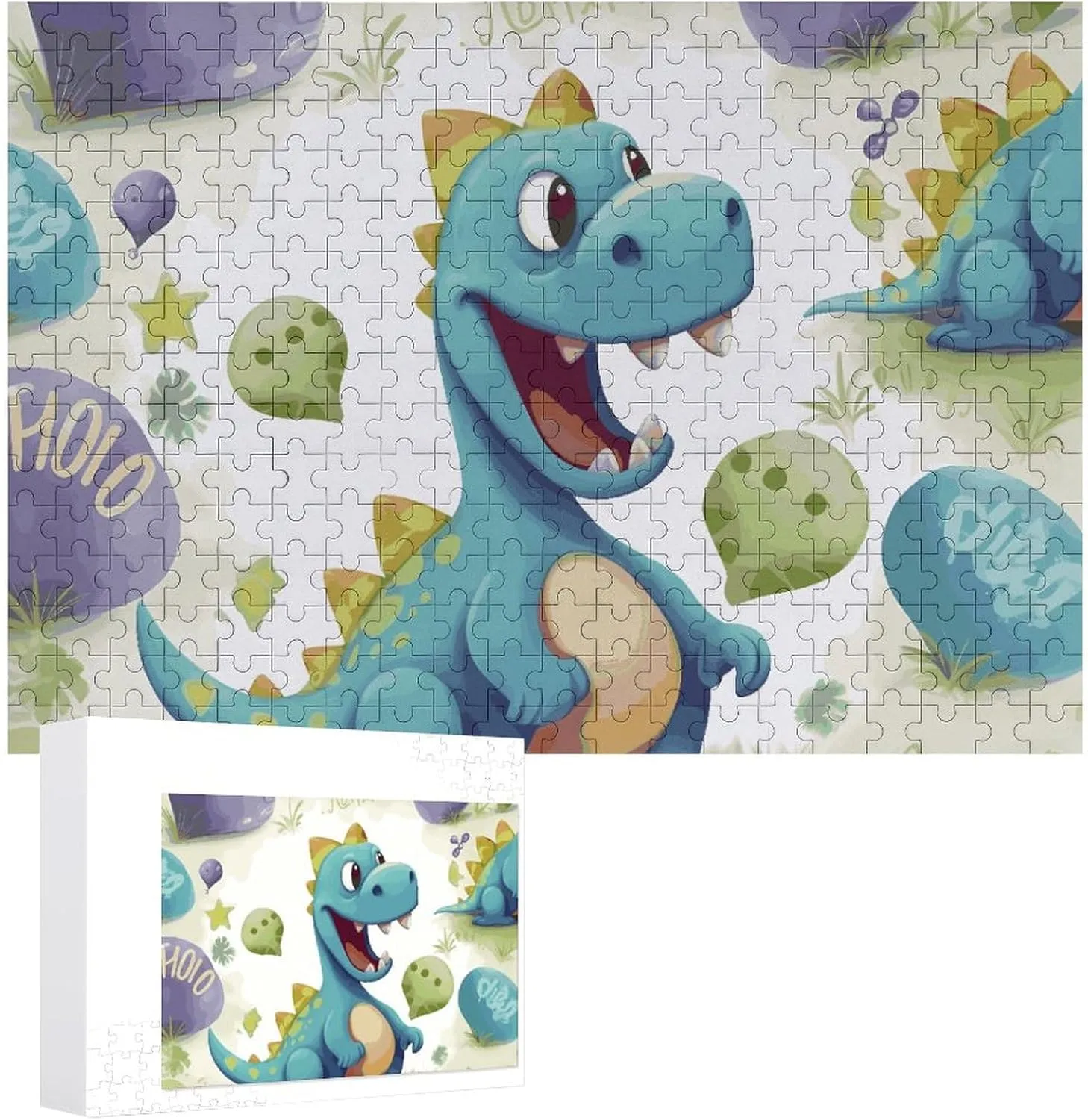 Family, Friend Creative Gift Toys Cute Dinosaur Wooden Puzzles for Adults 300 PCS Unique Shape Puzzles Wall Art Home Decor coherent chord for Puzzle Lovers, 