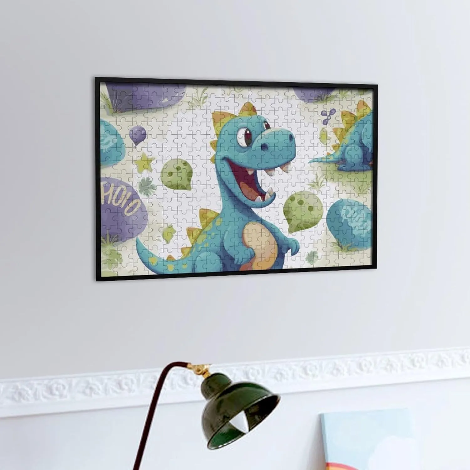 Family, Friend Creative Gift Toys Cute Dinosaur Wooden Puzzles for Adults 300 PCS Unique Shape Puzzles Wall Art Home Decor coherent chord for Puzzle Lovers, 