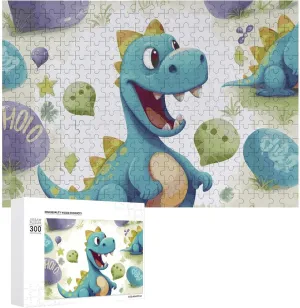 Family, Friend Creative Gift Toys Cute Dinosaur Wooden Puzzles for Adults 300 PCS Unique Shape Puzzles Wall Art Home Decor coherent chord for Puzzle Lovers, 