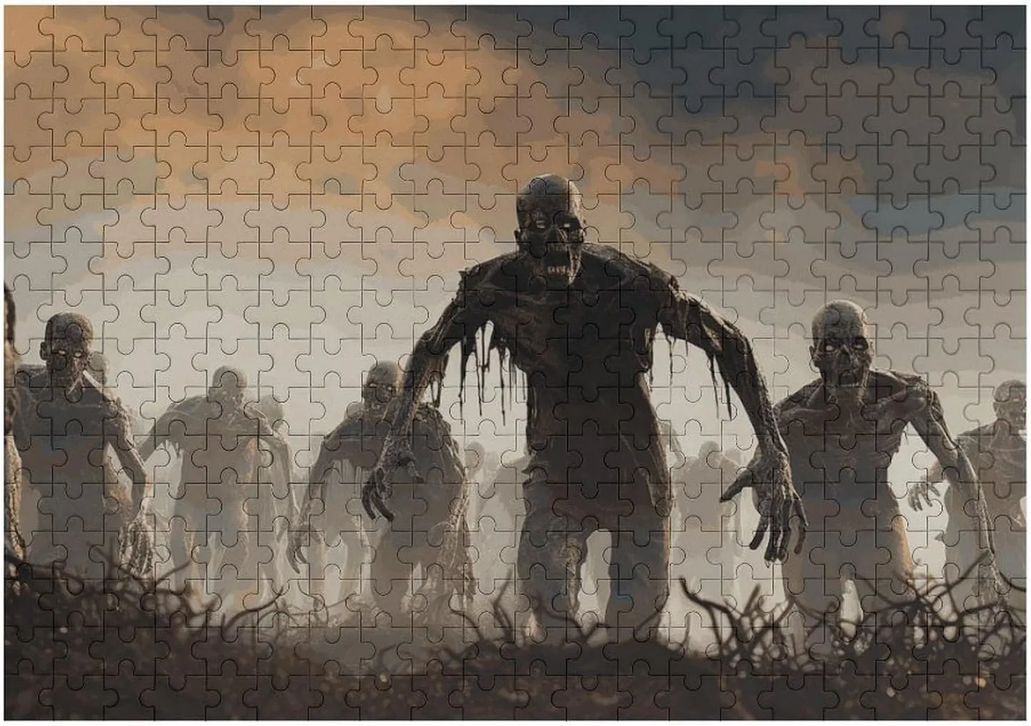 Family, Friend Creative Gift Toys Many Zombie Wooden Puzzles for Adults 300 PCS Unique Shape Puzzles Wall punishment predominance boot encroach Art Home Decor for Puzzle Lovers, 