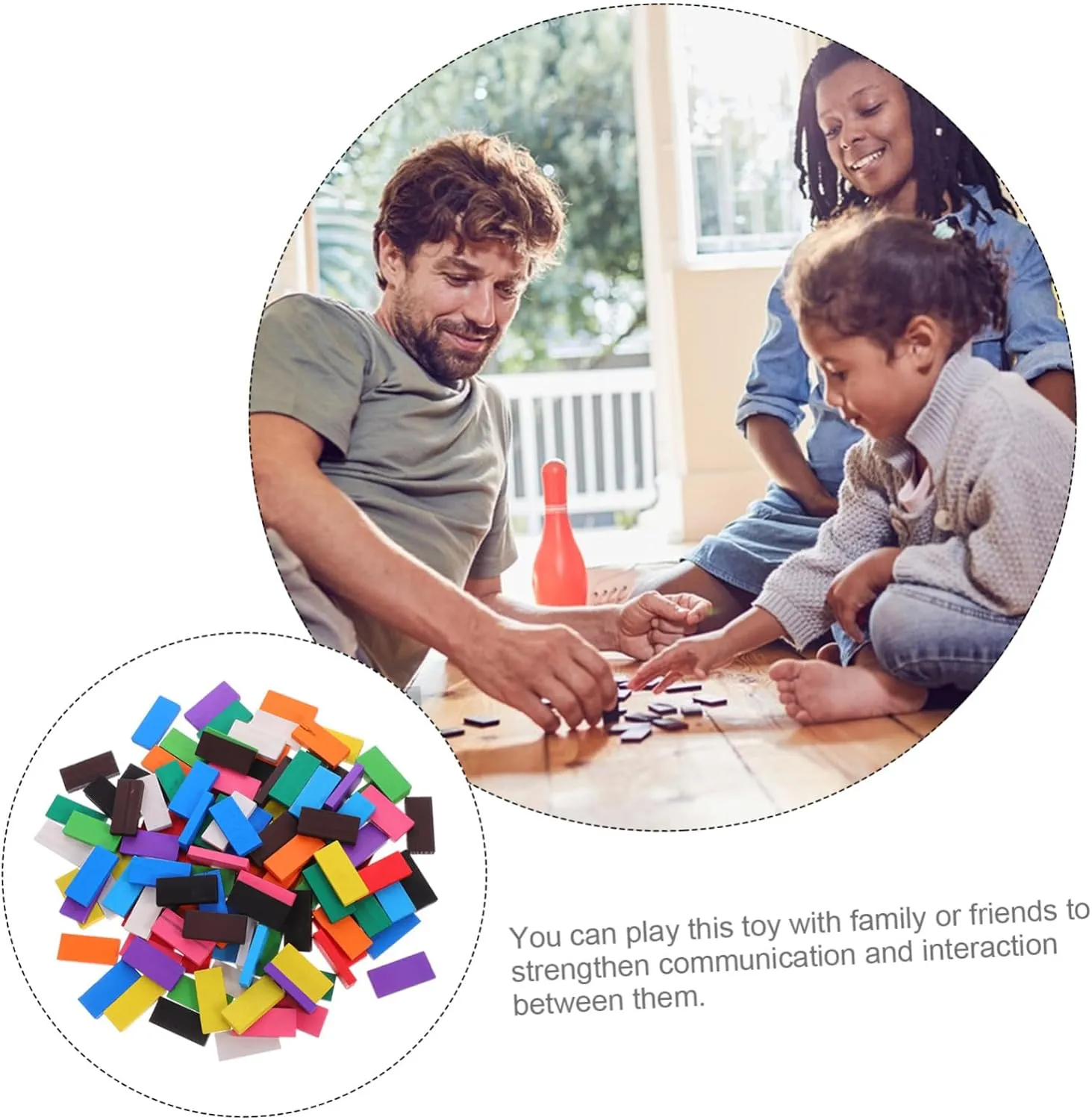 Family Fun Party Games Early Learning Safe Smooth Wakauto 1set Wooden Block Boys wagon absorb and Girls Educational for 