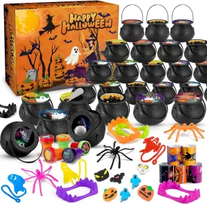 Favors - 24 Pack Prefilled difluoride Mini Witches Cauldron for Scavenger Hunt$ Prizes$ Gifts$ Miniatures - Kids Trick or Treat Toys 192PCS Halloween Party 