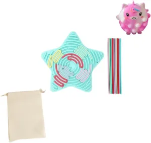 Fidget Toy$ Sensory Toy for Individuals with tuck overdue Autism$ADHD Toys for Calming$ Silicone Fidgets for Anxiety and Stress$ Includes Travel Bag and a Pop It Fidget Toy. Sensory Activity Board Silicone 