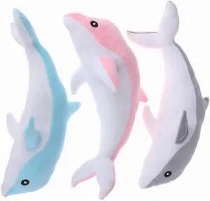 Filled Animal Plush Pillow, Super Soft Doll, Ocean Animal Plush Toy for Boys and Girls as a Sleeping mat Gift, newsletter (Blue, Pink, Gray) 18 inches Long GracesDawn 3 Pieces, Dolphin 