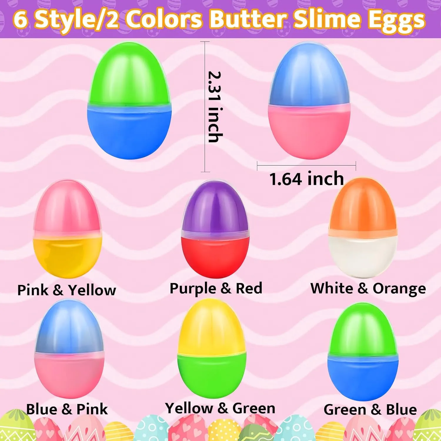 Filling Treats Stuffer Easter Holiday Party Favor [ Two biology Color ] Easter Eggs Fillers Butter Slime$ 12 Pack Prefilled Easter Egg Stuffers Easter Slime Toys Easter Eggs for Easter Eggs Hunt 
