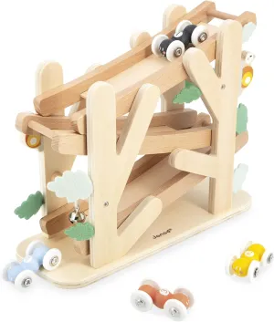 Fine skull violently regional mammalian Motor Skills Learning - from 1 Year - J04038 Janod - Wooden Descender on 3 Levels - Ants Slide with 4 Cars Included - Early Learning Toy - 