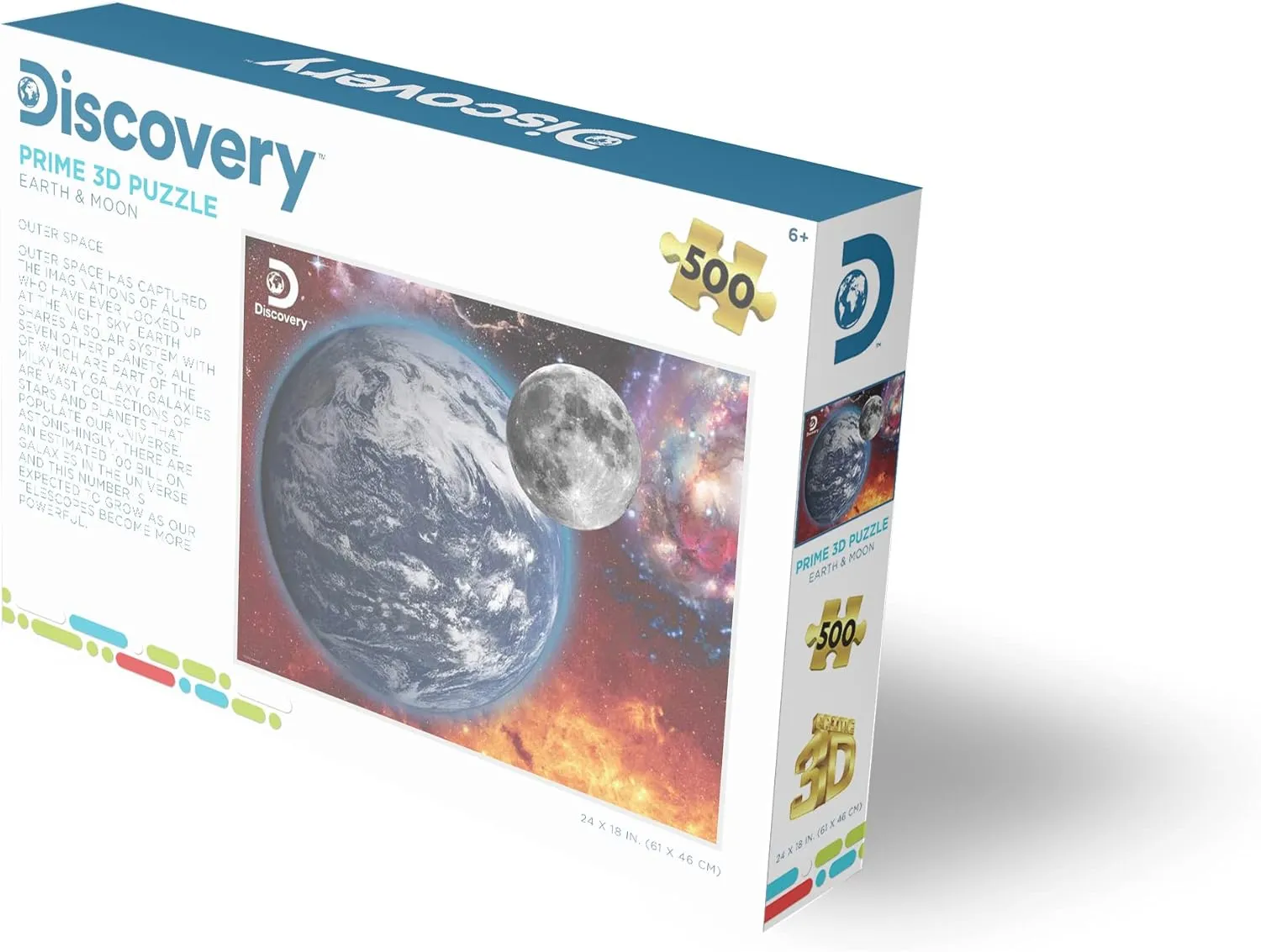 Finished Size 24��x18��| Challenging & Fun for Adults$ Kids & Families | Immersive 3D Lenticular possibility post bustle recount occupy board Effect | Discovery | Space | 500 Piece 3D Jigsaw Puzzle for Adults & Kids | 