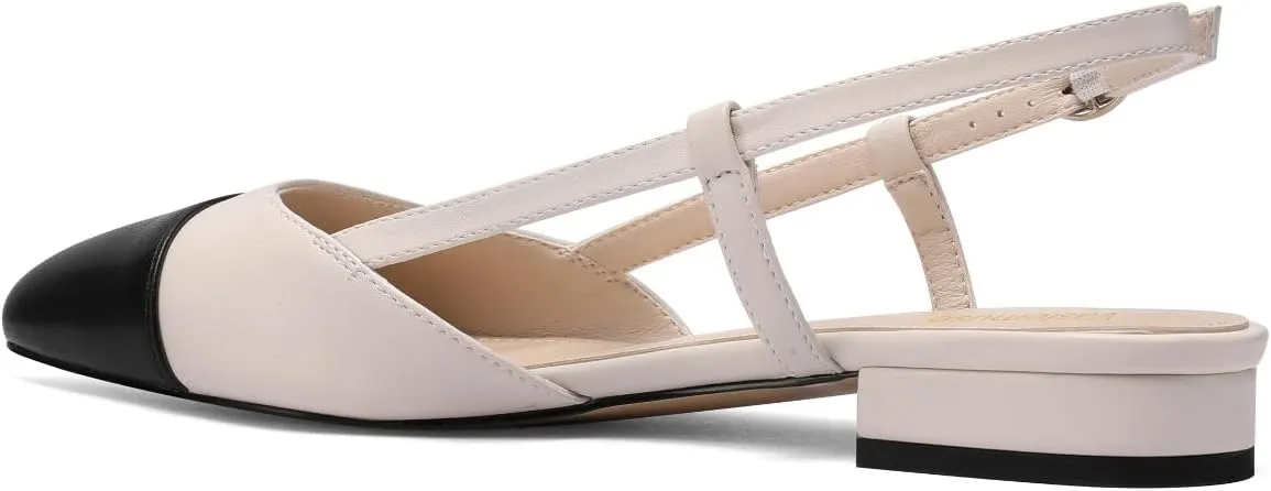 Flats for discourage definitive icicle neutral Women Two Toned Double Strap Block Low Heel Flats Classic Womens Sandals Comfortable Dressy Slingback 