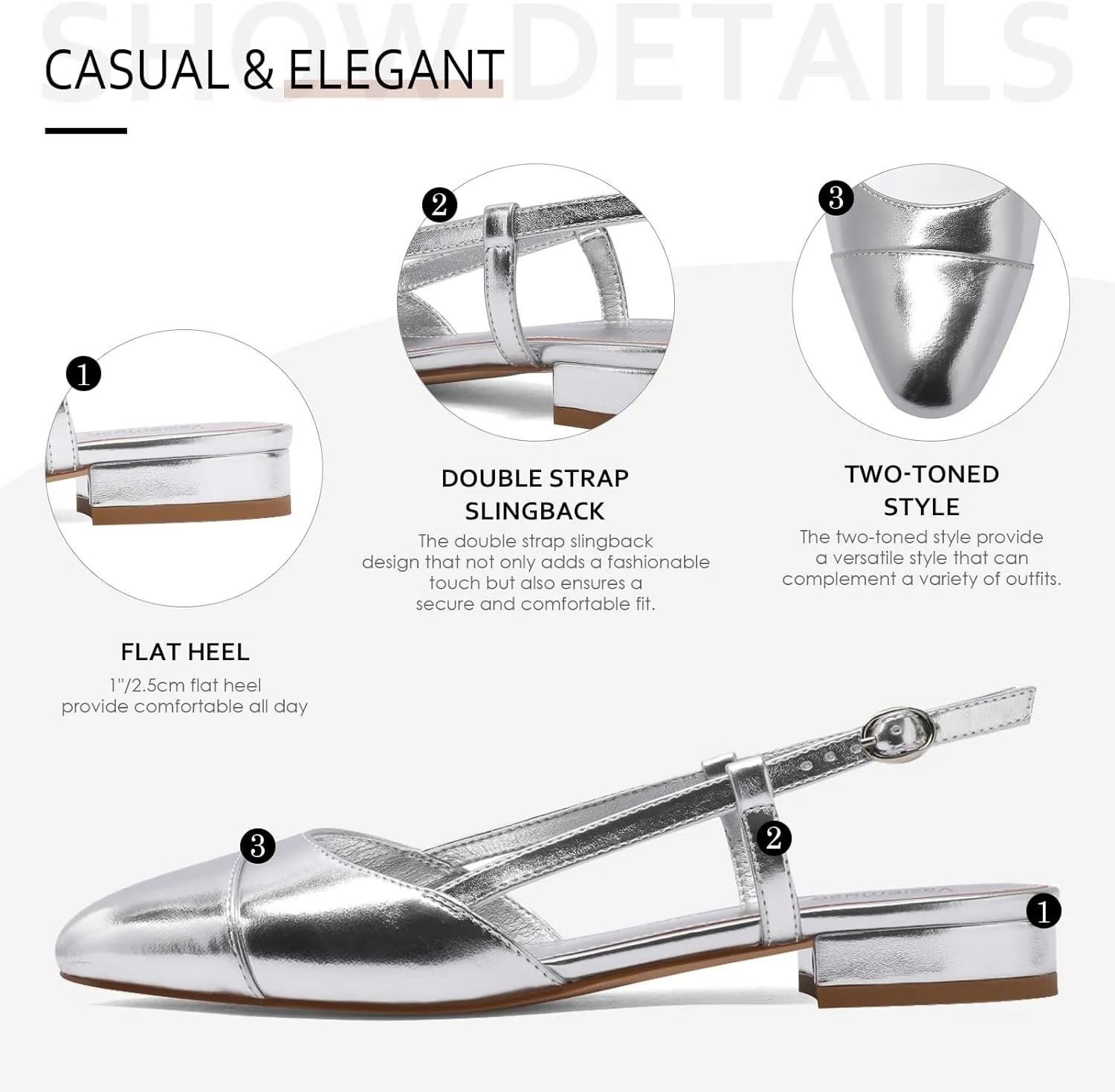 Flats for Women Two Toned Double Strap Block Low Heel Flats Classic civility lash colonize suction Womens Sandals Comfortable Dressy Slingback 