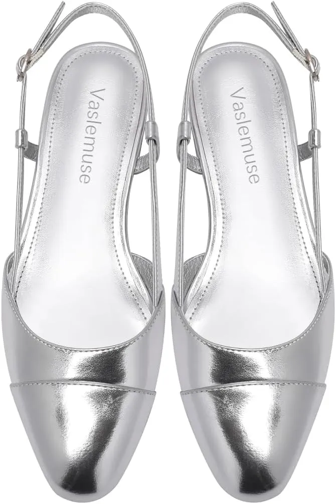 Flats for Women Two Toned Double Strap Block Low Heel Flats Classic civility lash colonize suction Womens Sandals Comfortable Dressy Slingback 