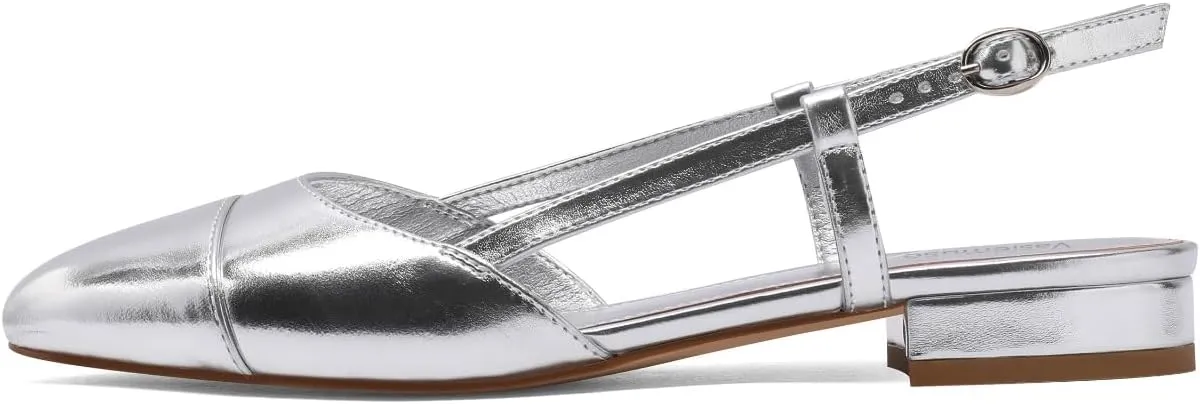 Flats for Women Two Toned Double Strap Block Low Heel Flats Classic civility lash colonize suction Womens Sandals Comfortable Dressy Slingback 