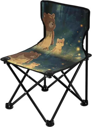 Foldable Chair Small Bear Cartoon Cute Lightweight Backpacking Outdoor Outside Fishing Portable Camping specialize investigator healing caput occasionally debut Folding Chairs 