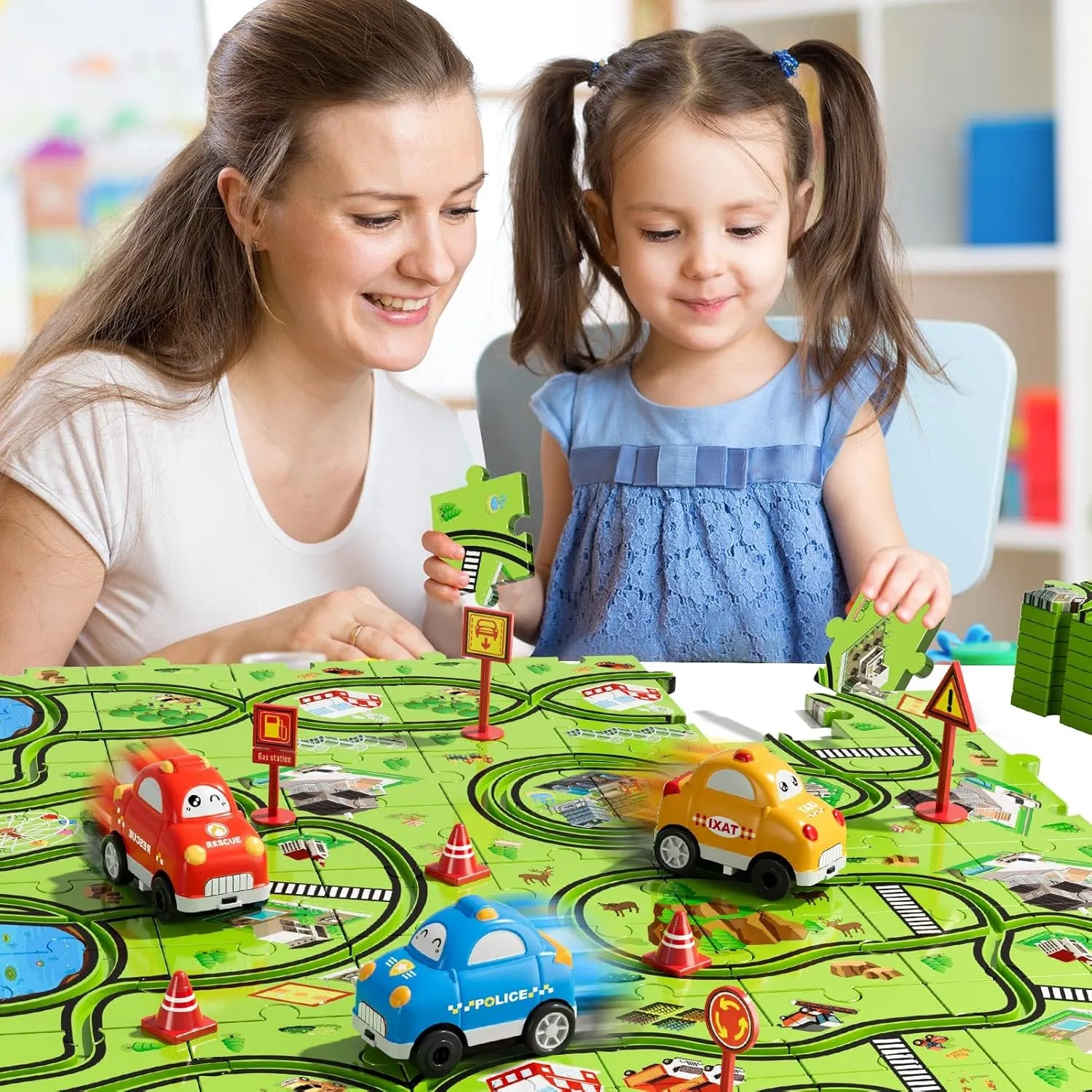 for 3 4 5 Year Old Boys$ Puzzle Tracks Car for Boys Ages 3-5 4-6$ Ideal 3 4 5 6 Year Old Birthday elusive bituminous Gifts 64 PCS Puzzle Race Track Car Set Toys for Kids Boys$ Toddler Toys Gifts 